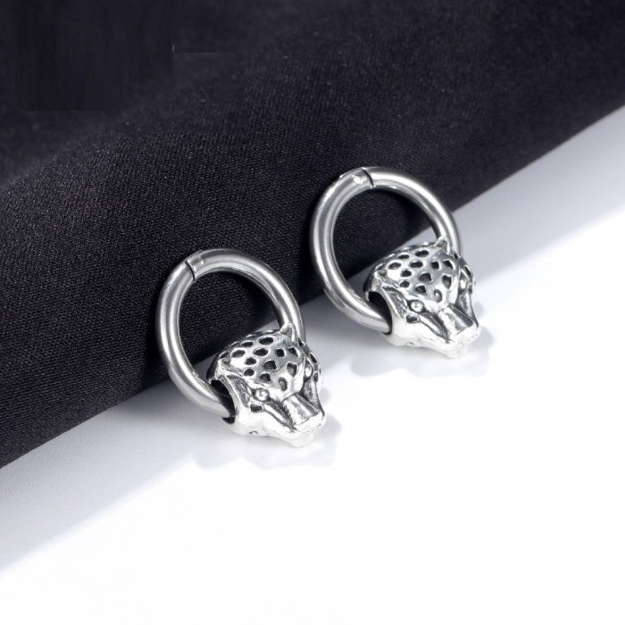 Cercei rotunzi otel inox leopard [4]