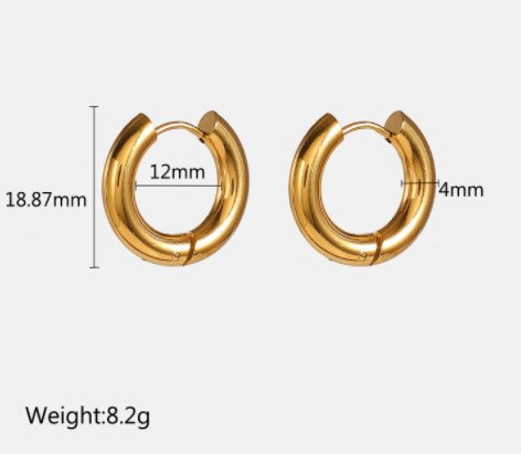 Cercei rotunzi simpli din otel inox [5]