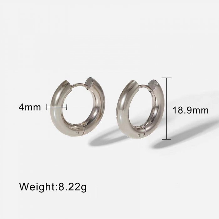 Cercei rotunzi simpli din otel inox [3]