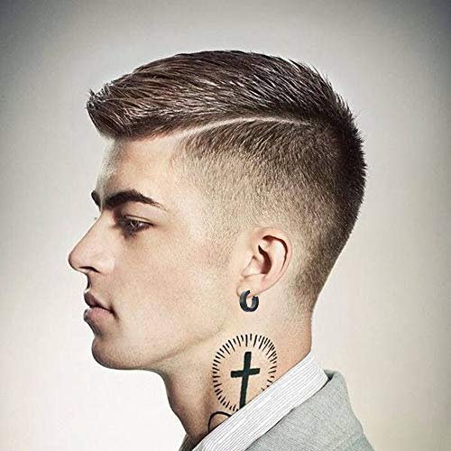 Cercei rotunzi simpli negri din otel inox [10]