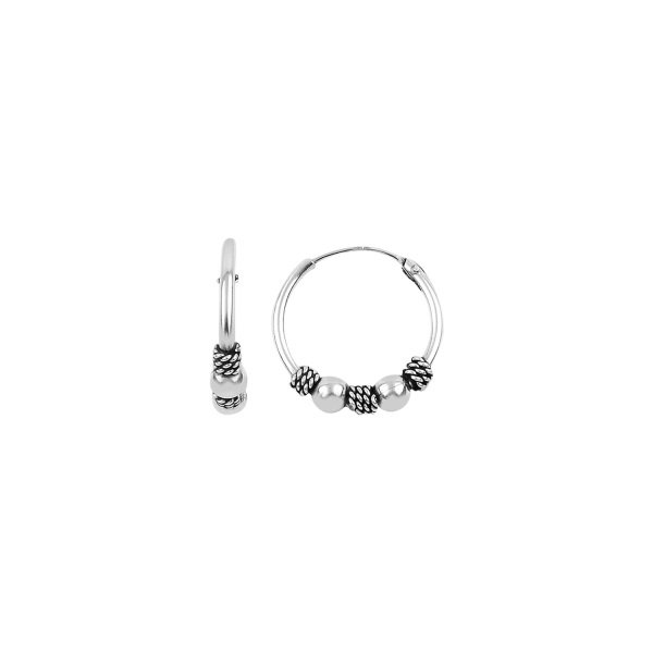 Cercei argint creole 18 mm cu bilute si model franghie [1]