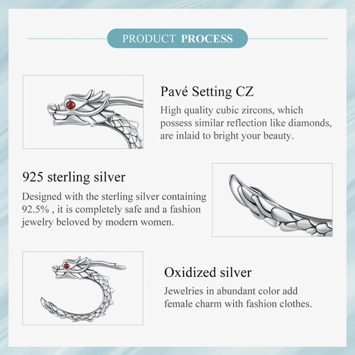 Cercel argint clip cu Dragon [13]