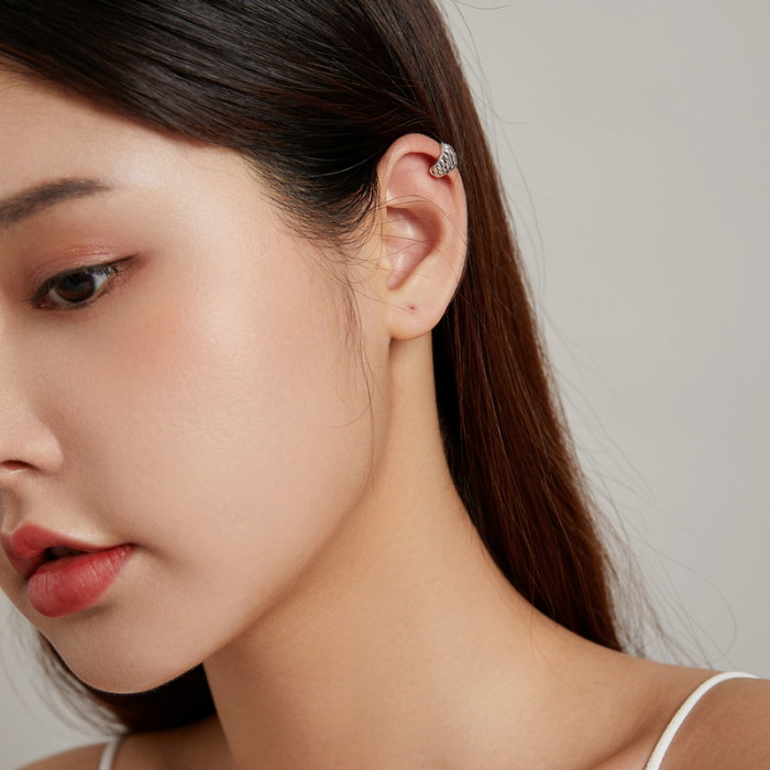 Cercel argint ear cuff cu colti, peste ureche [7]