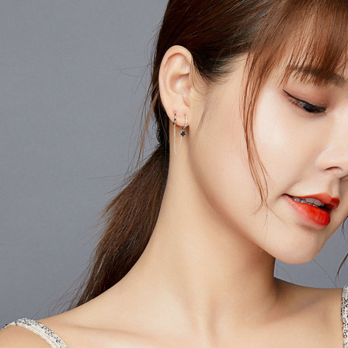 Cercel argint lant cu steluta si zirconii [7]