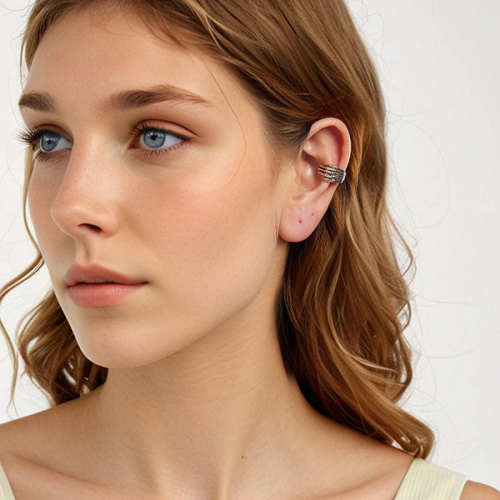 Cercel argint mana schelet [4]