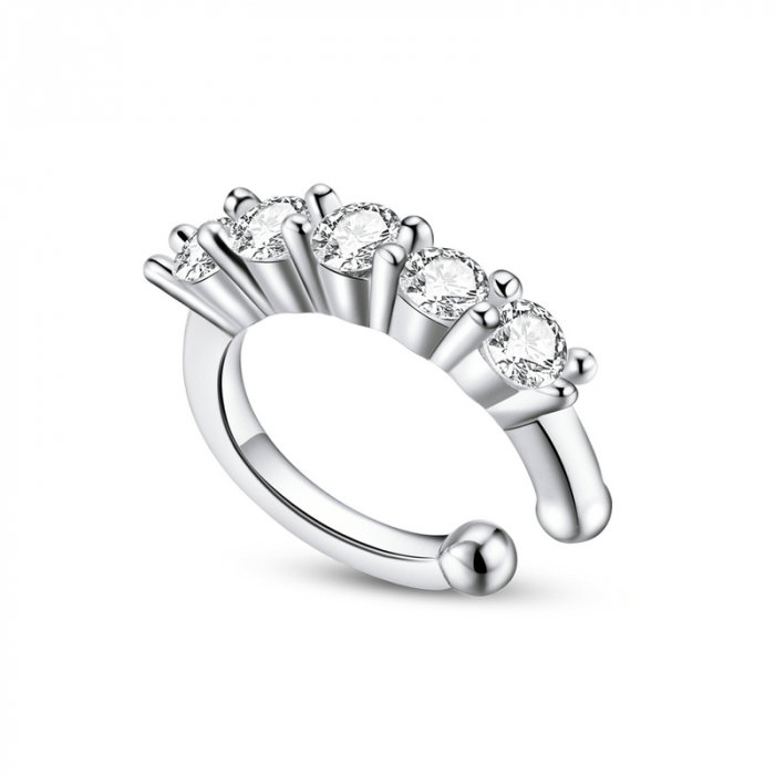 Cercel argint ear cuff rotund, pe ureche [1]