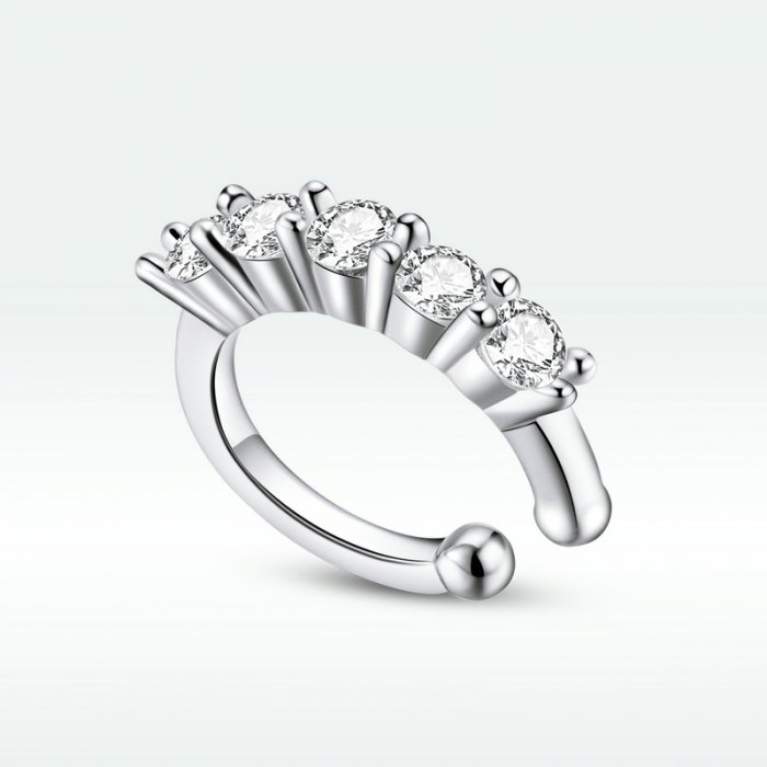 Cercel argint ear cuff rotund, pe ureche [7]