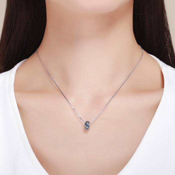 Charm argint 925 albastru cu stelute argintii - Be Nature PST0123 [6]