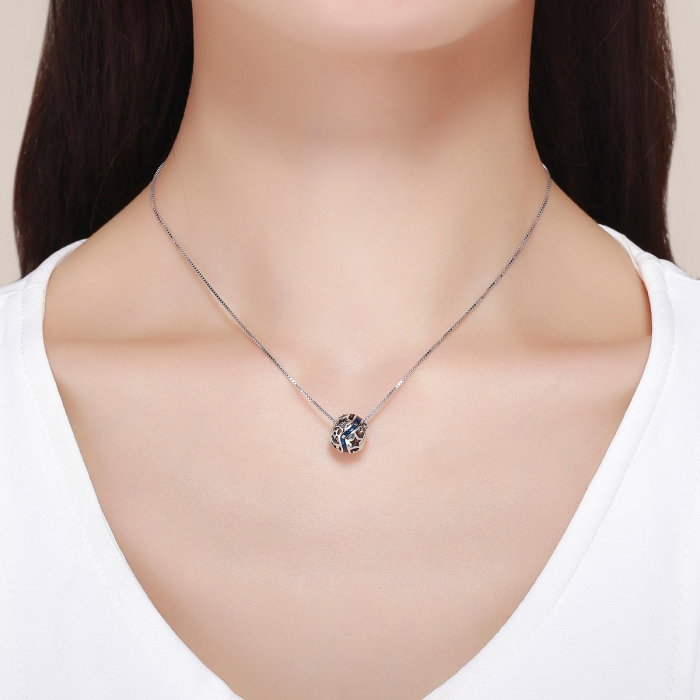 Charm argint 925 albastru cu stelute argintii - Be Nature PST0125 [6]