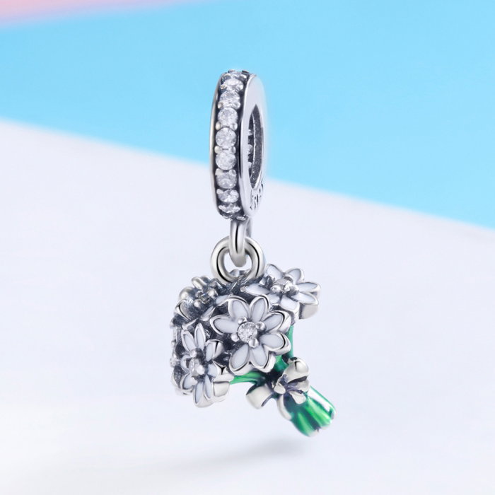 Charm argint 925 buchet de floricele cu zirconii albe - Be Nature PST0140 [2]