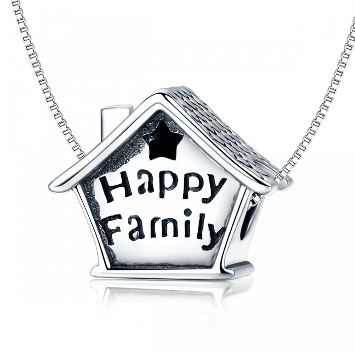 Charm argint 925 casutaHappy Family cu steluta decupata PST0132 [6]