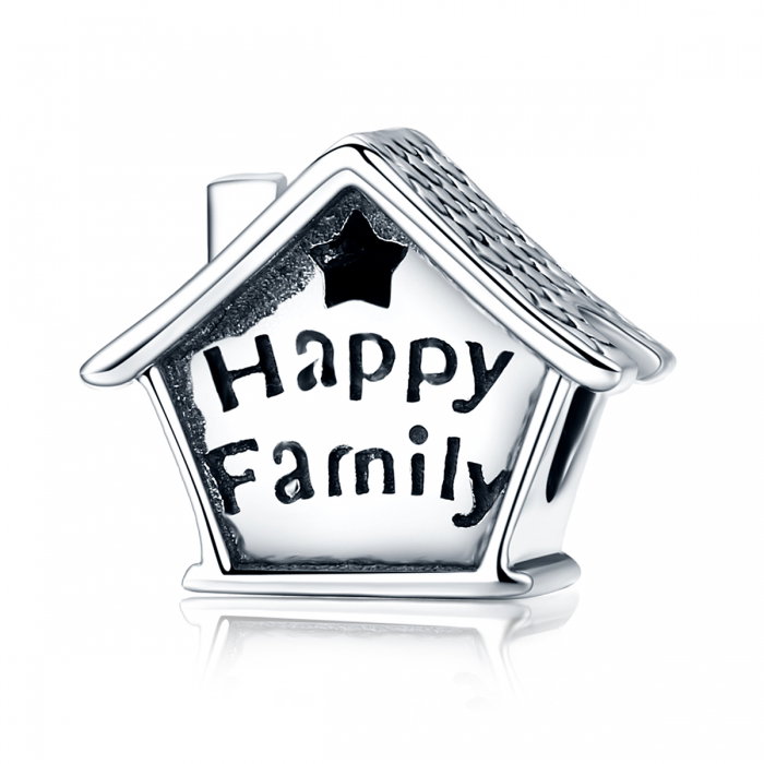 Charm argint 925 casutaHappy Family cu steluta decupata PST0132 [1]