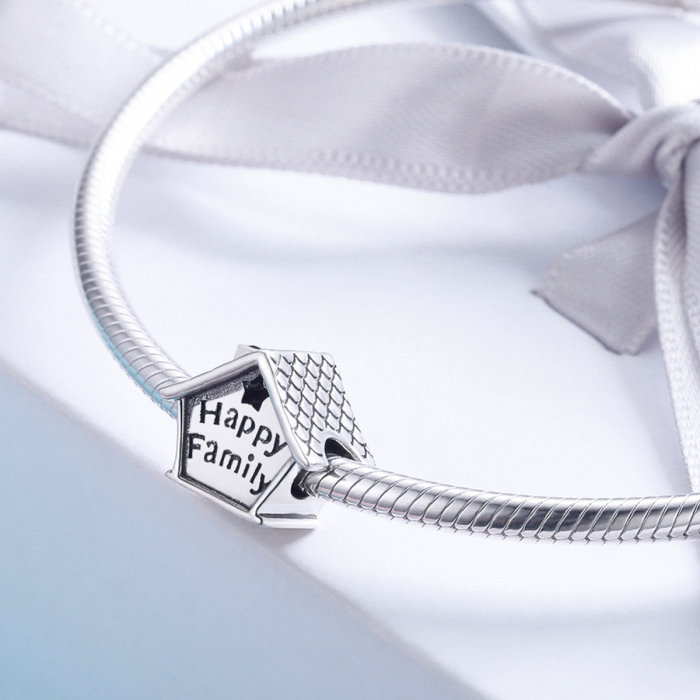 Charm argint 925 casutaHappy Family cu steluta decupata PST0132 [3]