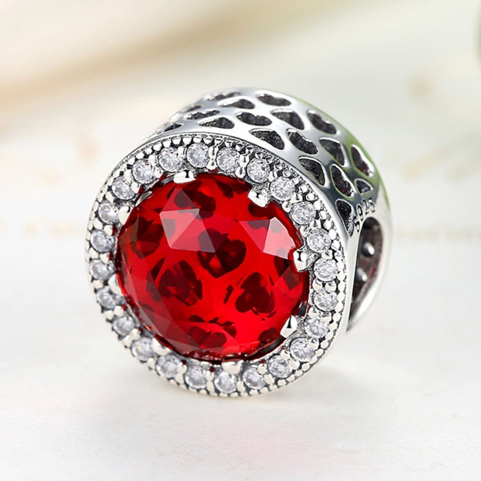 Charm argint 925 cristal rosu cu zirconii albe - Be Elegant PST0039 [4]
