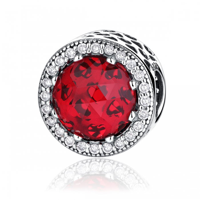 Charm argint 925 cristal rosu cu zirconii albe - Be Elegant PST0039 [1]