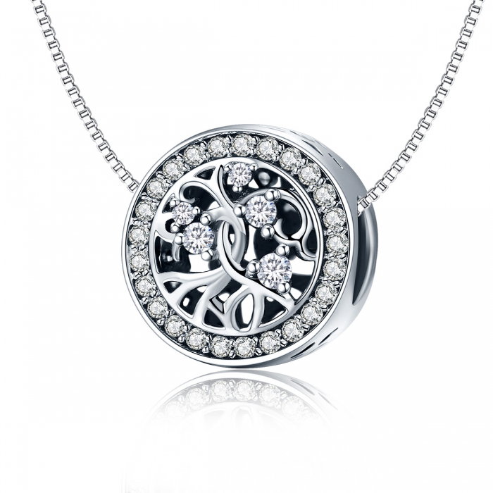Charm argint 925 cu copacul vietii si zirconii albe - Be Nature  PST0120 [7]