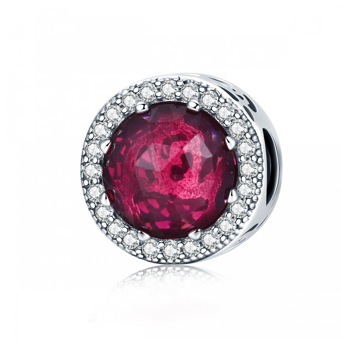 Charm argint 925 cu cristal rubin si zirconii albe - Be Elegant PST0078 [1]