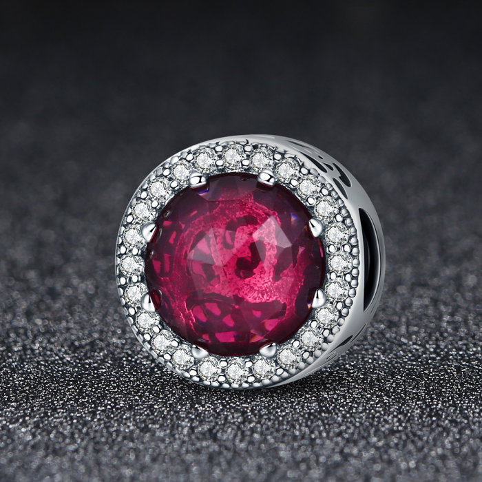 Charm argint 925 cu cristal rubin si zirconii albe - Be Elegant PST0078 [2]