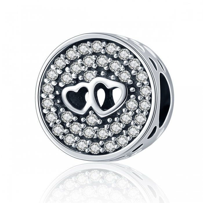 Charm argint 925 cu doua inimioare - Be in Love PST0106 [1]