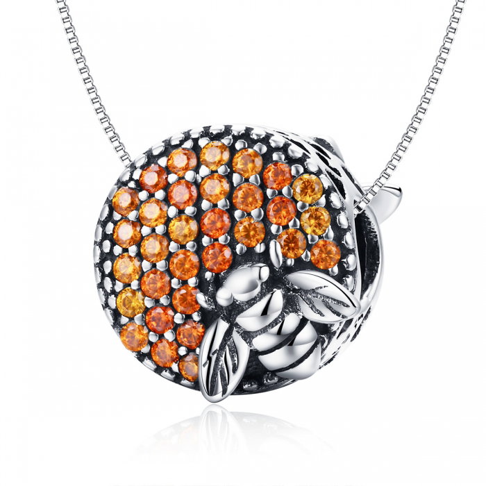 Charm argint 925 cu fagure si albinuta - Be Nature PST0130 [7]