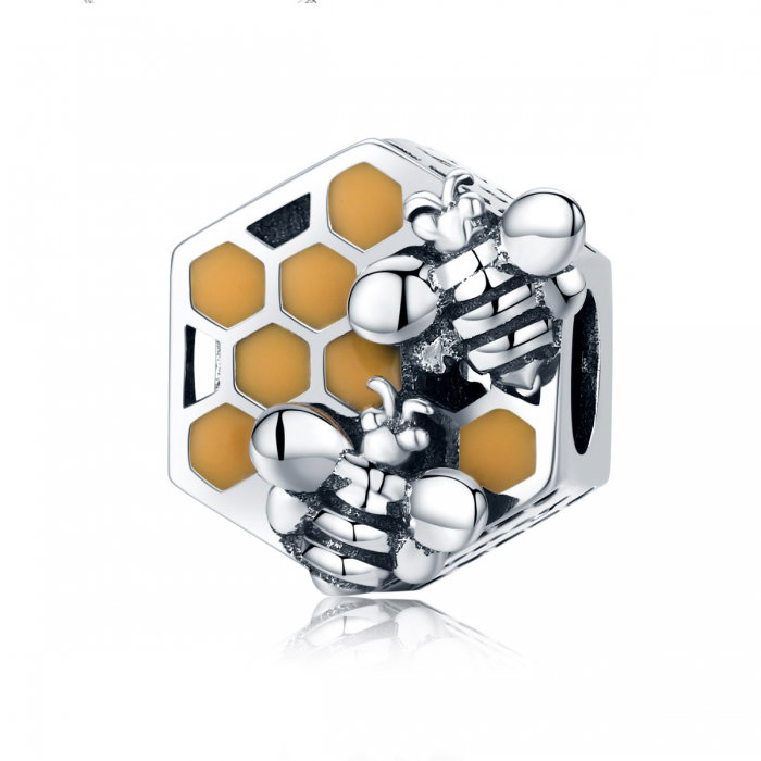 Charm argint 925 cu fagure si albinute - Be Nature PST0114 [1]