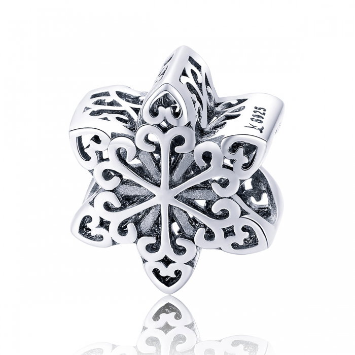 Talisman argint 925 cu fulg de nea Snowflake - Be Nature PST0133 [1]