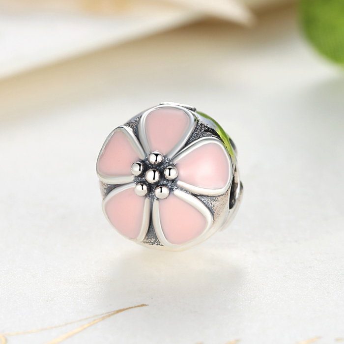 Charm argint 925 cu floricele roz - Be Nature PST0018 [5]
