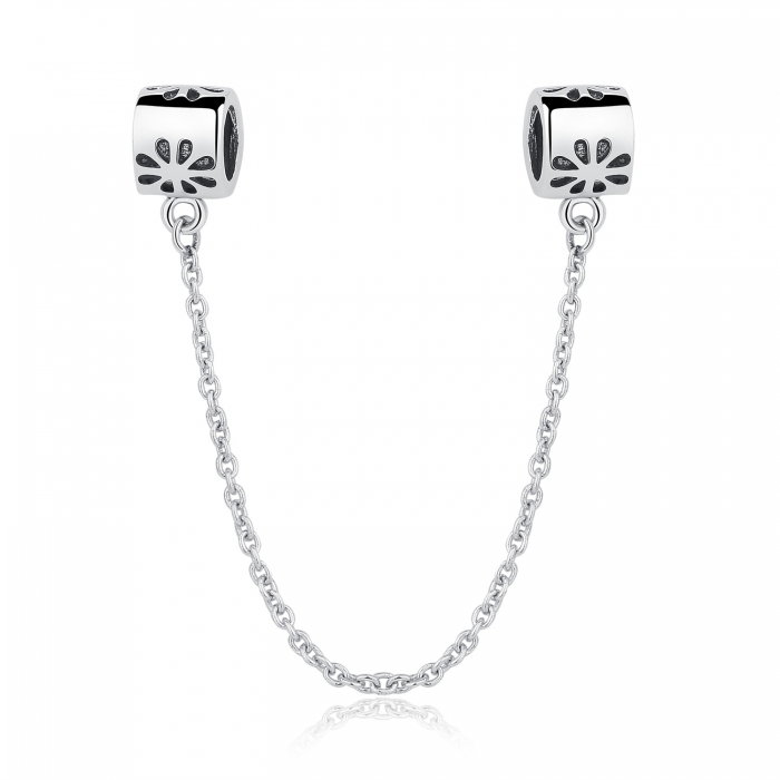 Charm argint 925 cu floricele si lantisor pentru Siguranta - Be Elegant PST0032 [1]