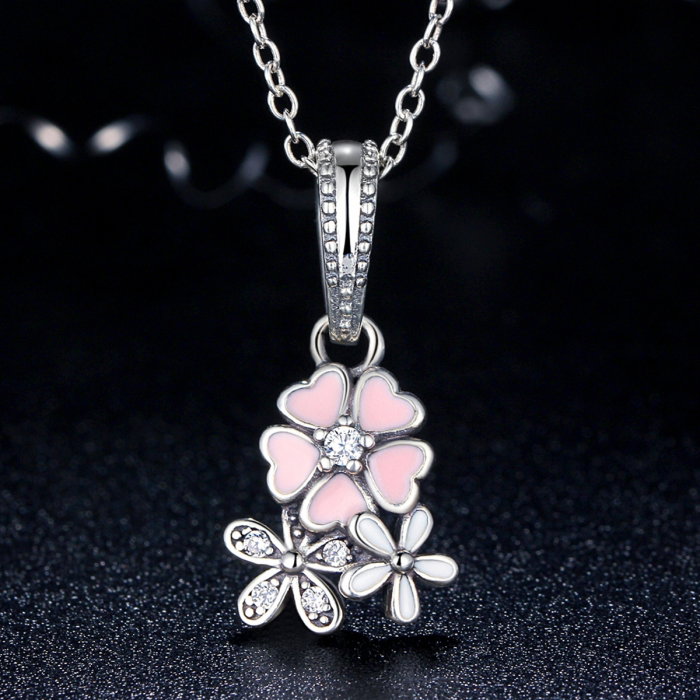 Charm argint 925 cu floricele si zirconii albe - Be Nature PST0035 [2]