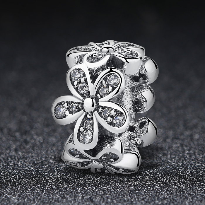 Charm argint 925 cu floricele si zirconii albe - Be Nature PST0052 [2]