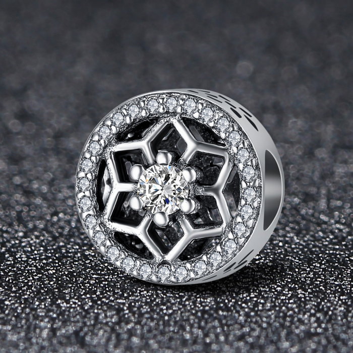 Charm argint 925 cu floricele si zirconii albe - Be Nature PST0103 [2]