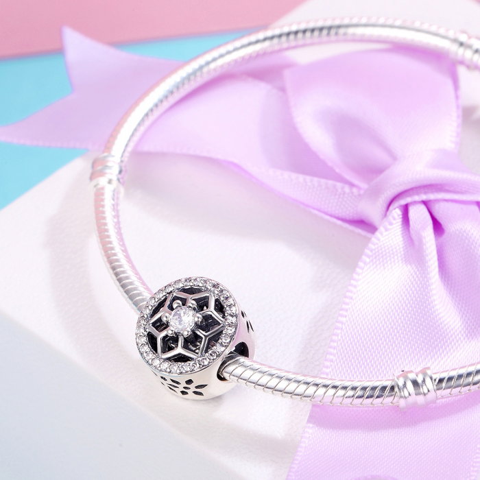 Charm argint 925 cu floricele si zirconii albe - Be Nature PST0103 [3]