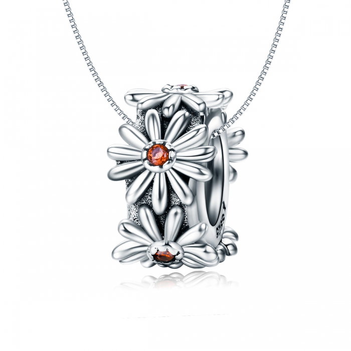 Charm argint 925 cu floricele si zirconii - Be Nature PST0119 [7]