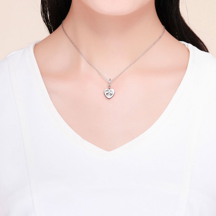 Charm argint 925 cu inimioara, pisicuta si zirconii - Be Nature PST0146 [4]