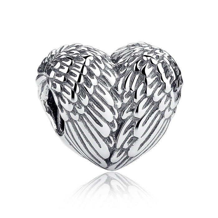 Charm argint 925 cu inimioara si aripi de inger - Be Spiritual PST0015 [1]
