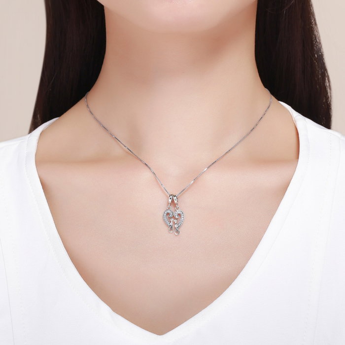 Charm  argint 925 cu inimioara si pisicute - Be Nature PST0126 [6]