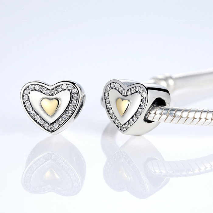 Charm argint 925 cu inimioara si zirconii - Be in Love PST0016 [2]