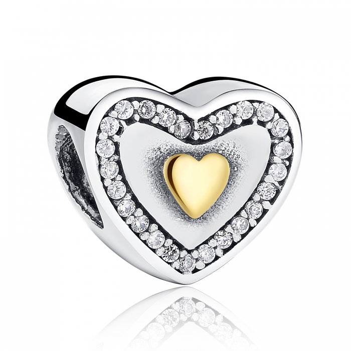 Charm argint 925 cu inimioara si zirconii - Be in Love PST0016 [1]