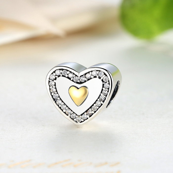 Charm argint 925 cu inimioara si zirconii - Be in Love PST0016 [3]
