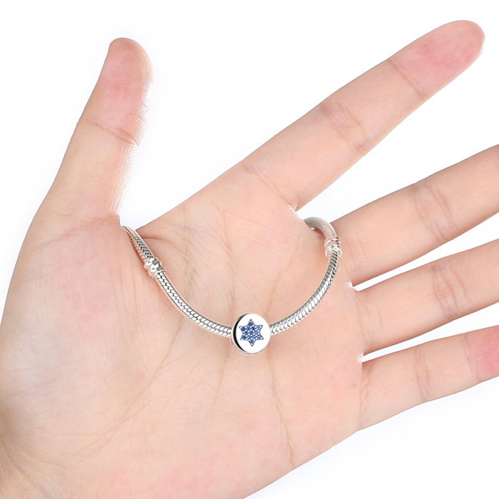 Charm argint 925 cu steluta si zirconii albastre - Be Nature PST0058 [4]