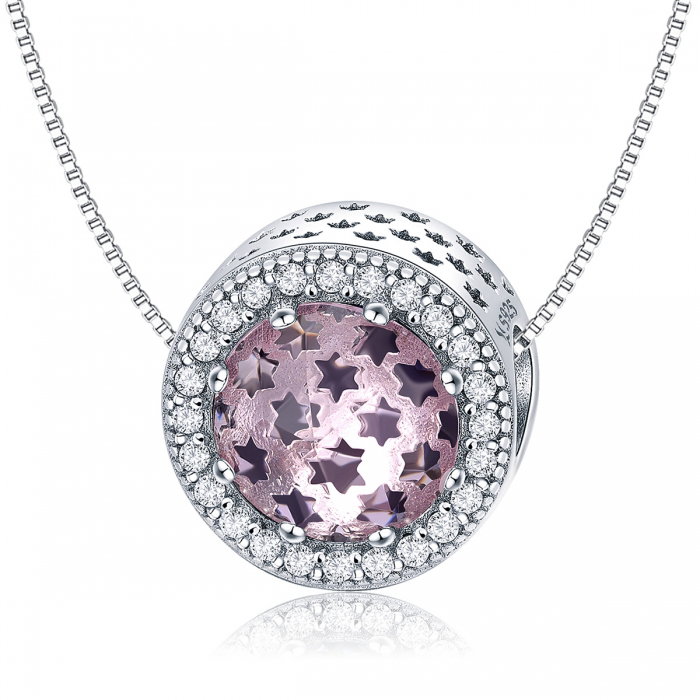 Charm argint 925 cu stelute roz si zirconii albe - Be Nature PST0136 [5]