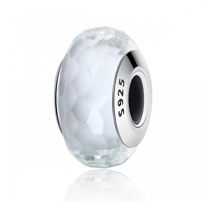 Charm argint 925 cu sticla alba multifatetata - Be Elegant PST0095 [1]