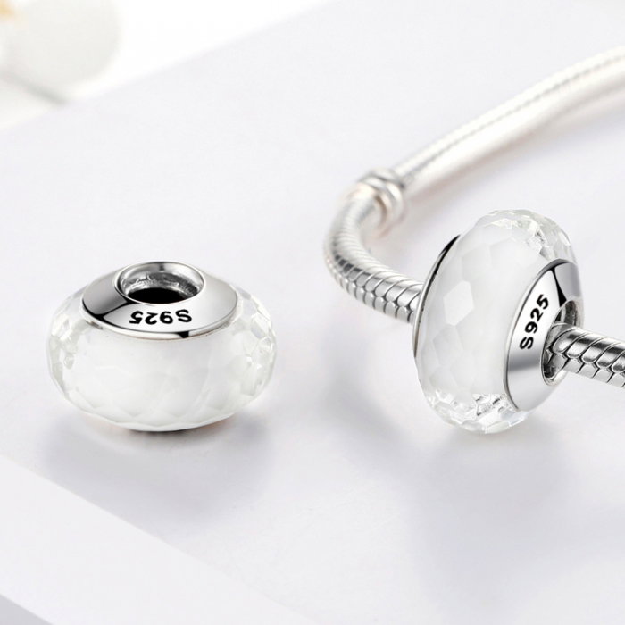 Charm argint 925 cu sticla alba multifatetata - Be Elegant PST0095 [2]