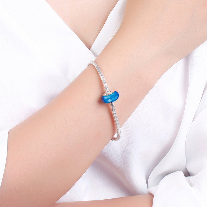 Charm argint 925 cu sticla albastra multifatetata - Be Elegant PST0097 [5]