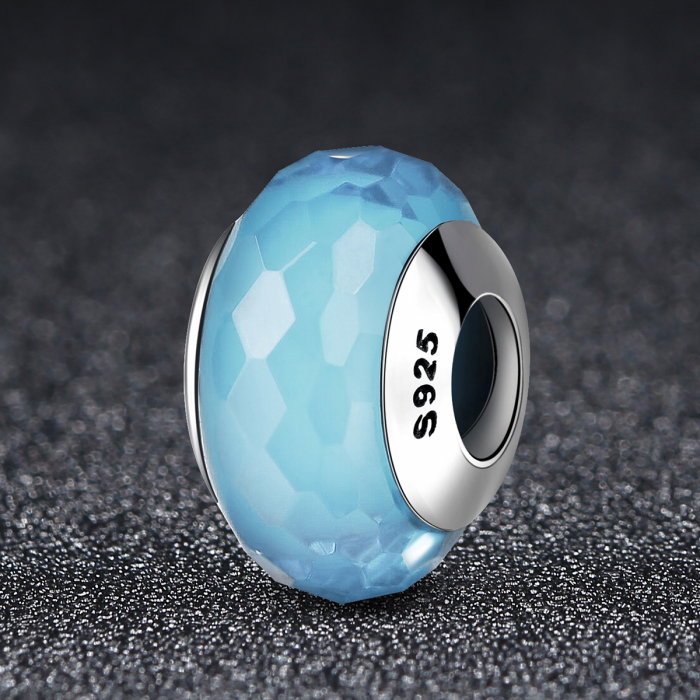 Charm argint 925 cu sticla bleu multifatetata - Be Elegant PST0099 [3]