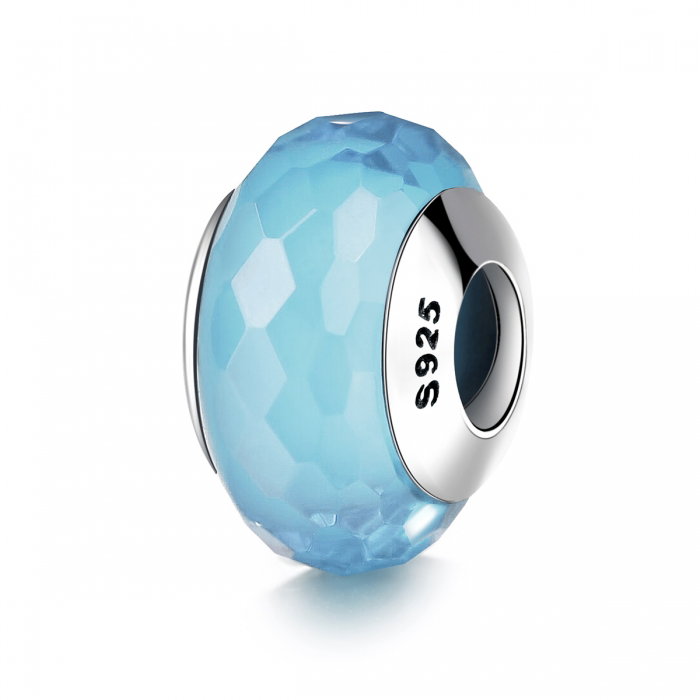 Charm argint 925 cu sticla bleu multifatetata - Be Elegant PST0099 [1]