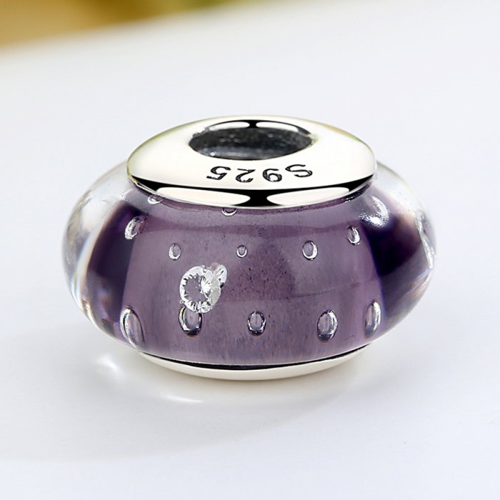 Charm argint 925 cu sticla mov - Be Elegant PST0060 [4]