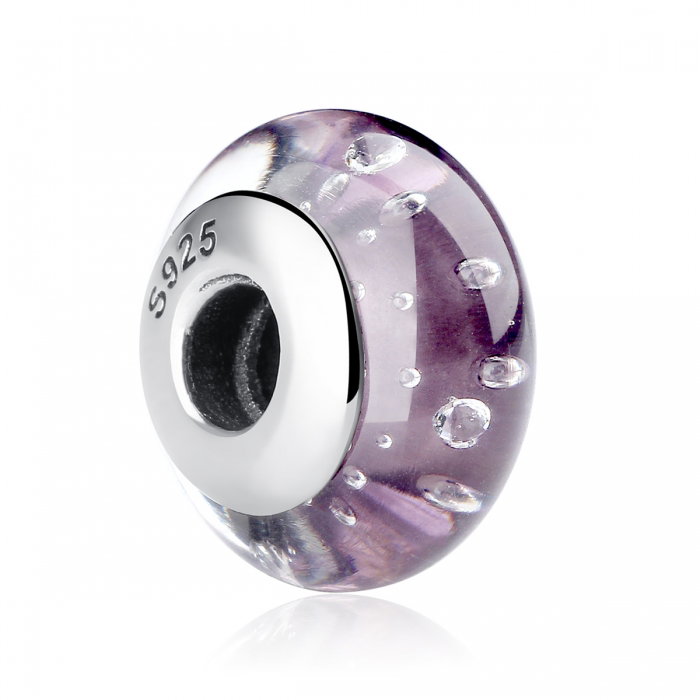 Charm argint 925 cu sticla mov - Be Elegant PST0060 [1]