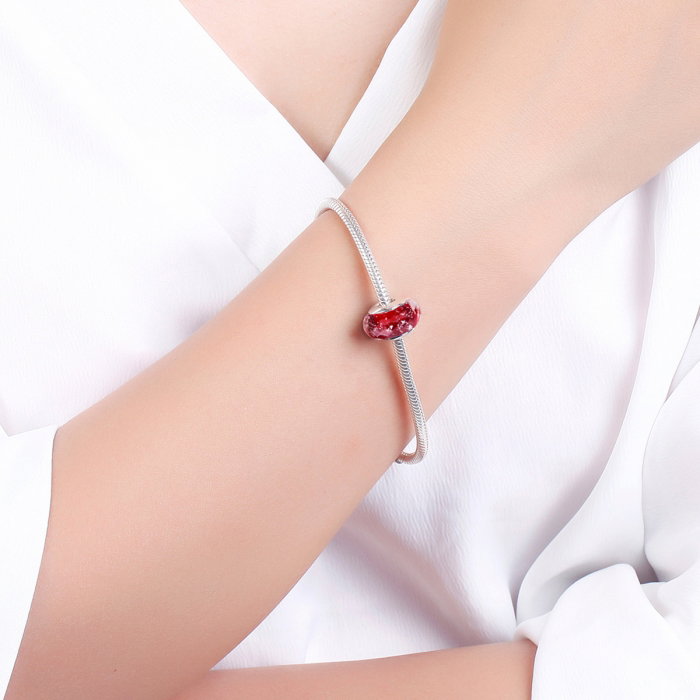 Charm argint 925 cu sticla rosie multifatetata - Be Elegant PST0092 [5]