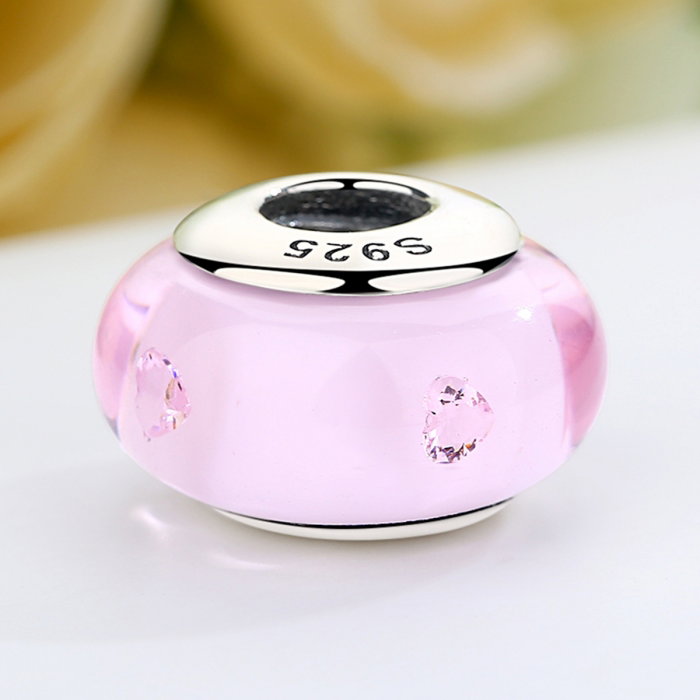 Charm argint 925 cu sticla roz - Be Elegant PST0062 [4]